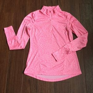 3/4 zip mock neck top